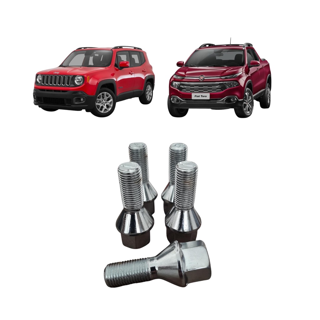 5 Parafuso Roda Fiat Toro E Jeep Renegade Shopee Brasil