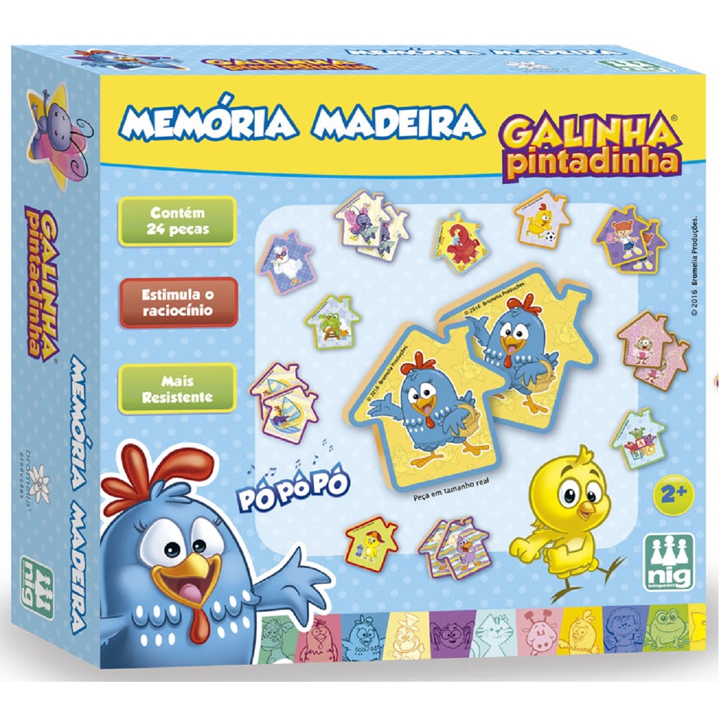 Jogo Da Memoria Infantil Galinha Pintadinha Nig Brinquedos Shopee