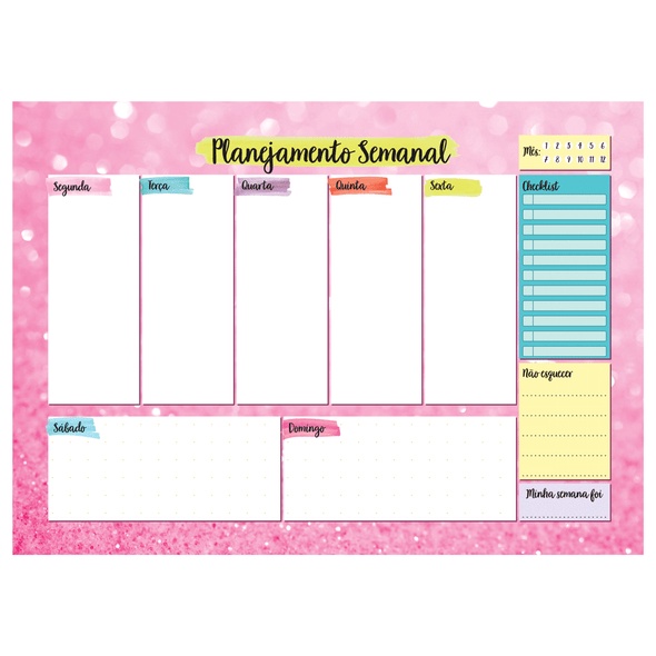 Bloco Planner Semanal Folha A Folhas Kit Novo Shopee Brasil