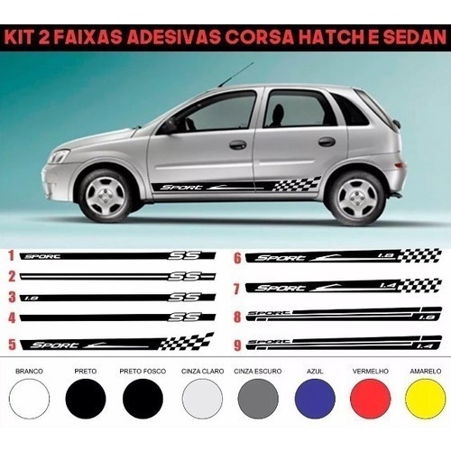 Faixas Tuning Kit Adesivo Lateral Corsa Classic Hatch Sedan Shopee Brasil