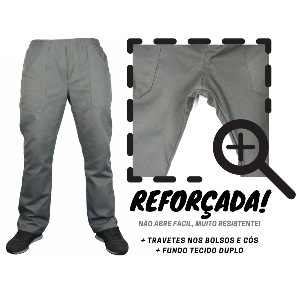 Kit Cal A Sr Refor Ada Brim Pesado Uniforme Profissional