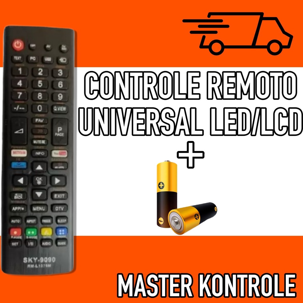 Controle Remoto Universal Led Lcd Netflix Youtube Pilhas Shopee