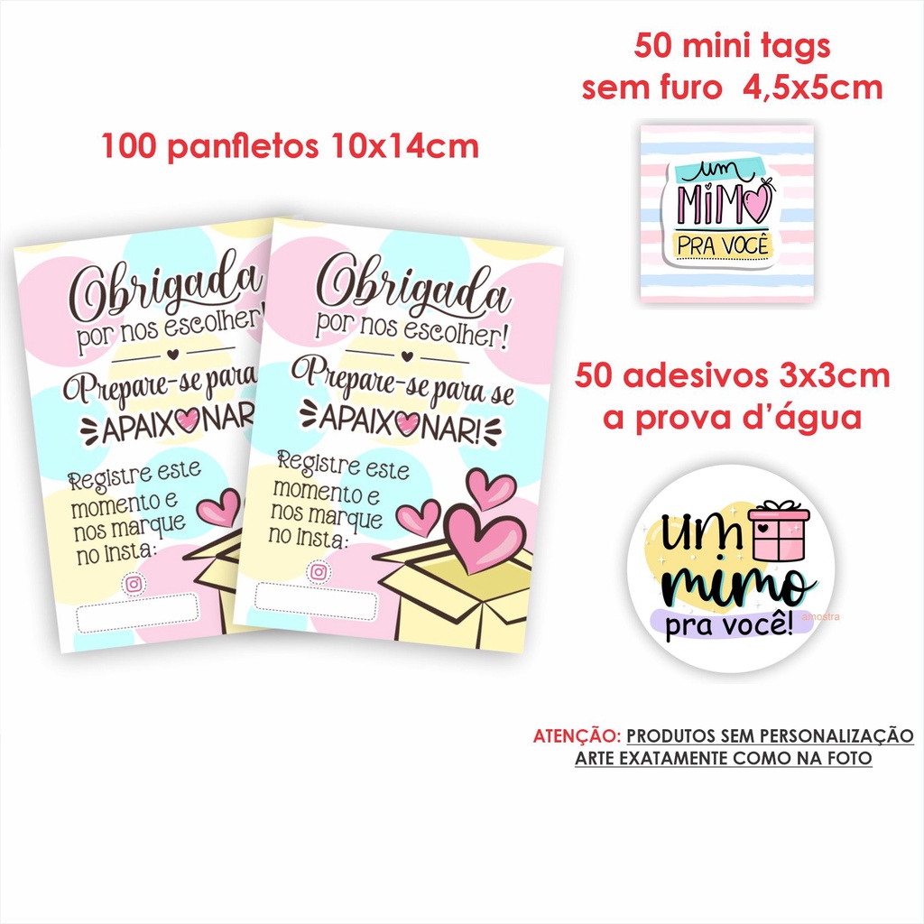 Kit Papelaria Combo Empreendedor Panfletos Agradecimento Ao Cliente