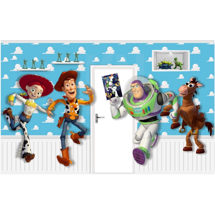 Painel Retangular Sublimado Em Tecido Toy Story Shopee Brasil