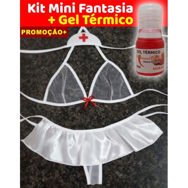 Fantasia Sexual Mini Erótica Sensual Sex shop Gel Térmico Comestível