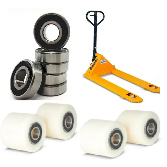 Kit 4 Roda Carga Nylon 70x60mm C Rolamento P Paleteira Menegotti