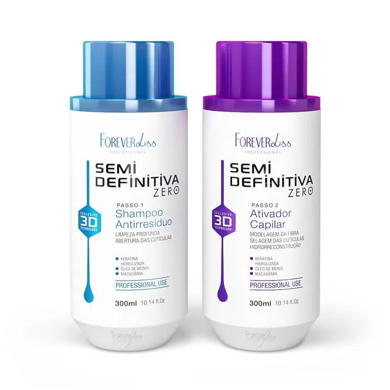 Kit Escova Progressiva Semi Definitiva Zero X Ml Forever Liss