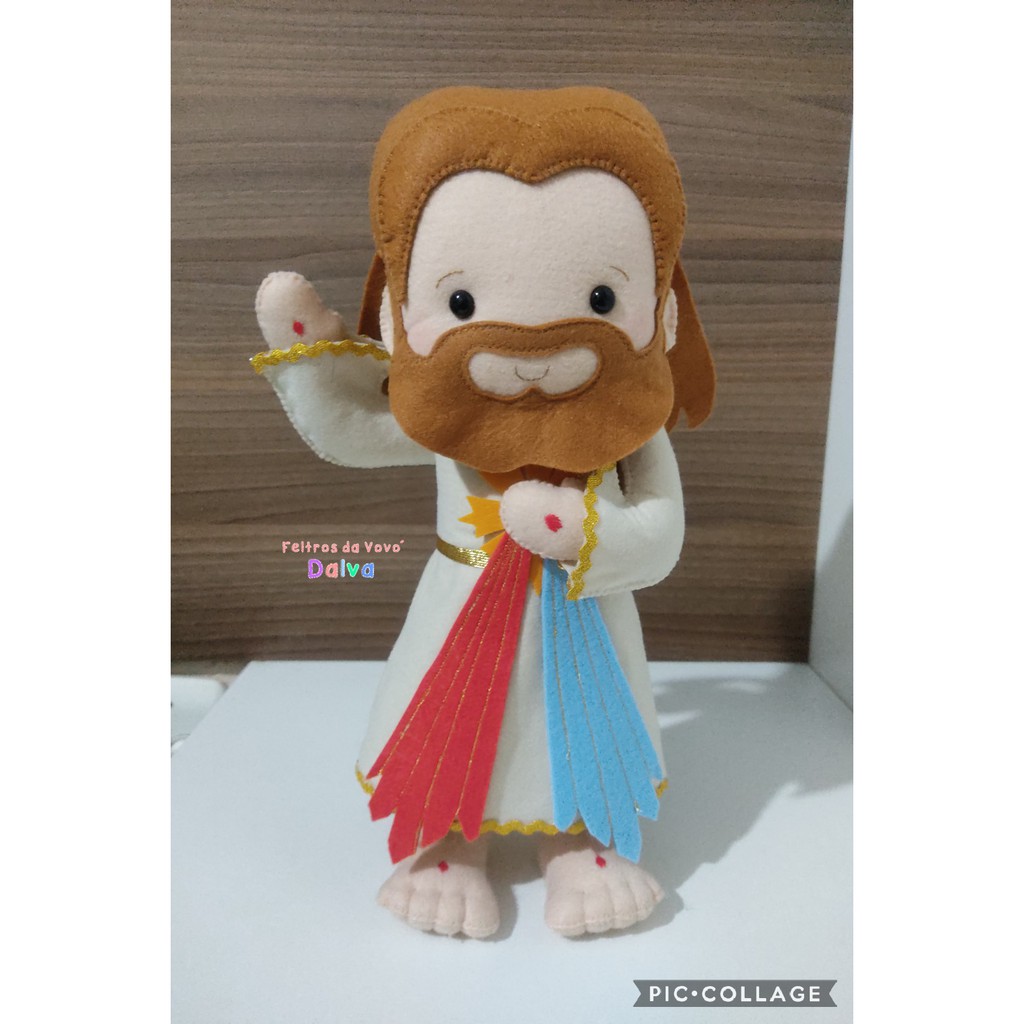 Boneco Jesus Misericordioso Em Feltro Shopee Brasil