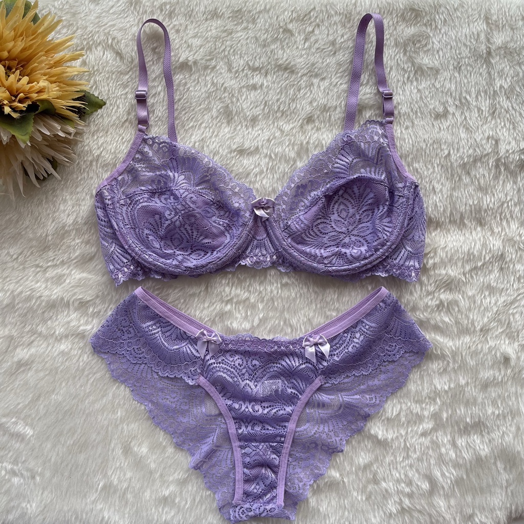 Lingerie de renda Conjunto Calcinha e Soutien Meia Taça Sutiã sem bojo sexy Shopee Brasil