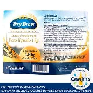 Extrato De Malte Seco DME Dry Brew 1 Kg Shopee Brasil