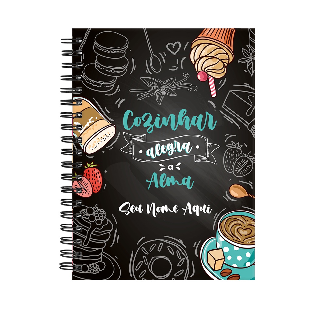 Caderno De Receitas Personalizado Cozinhar Alegra 18x25cm Shopee Brasil