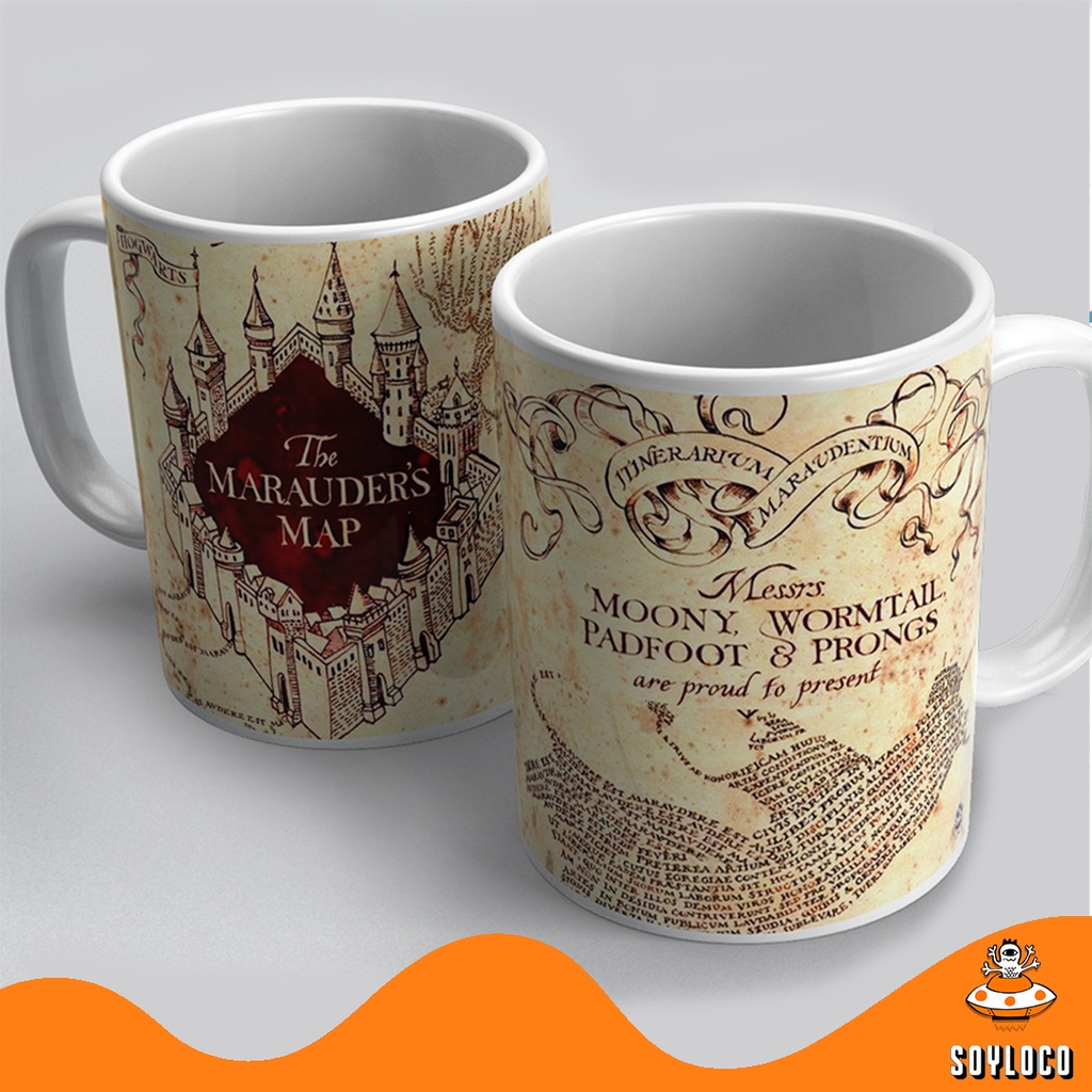 Caneca Mapa Do Maroto Harry Potter Branca Porcelana Shopee Brasil