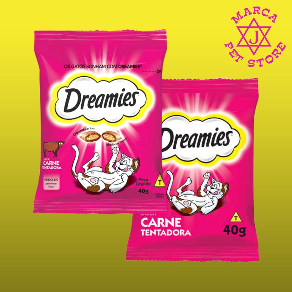 Petisco Dreamies Carne Para Gatos Adultos 40 G Shopee Brasil