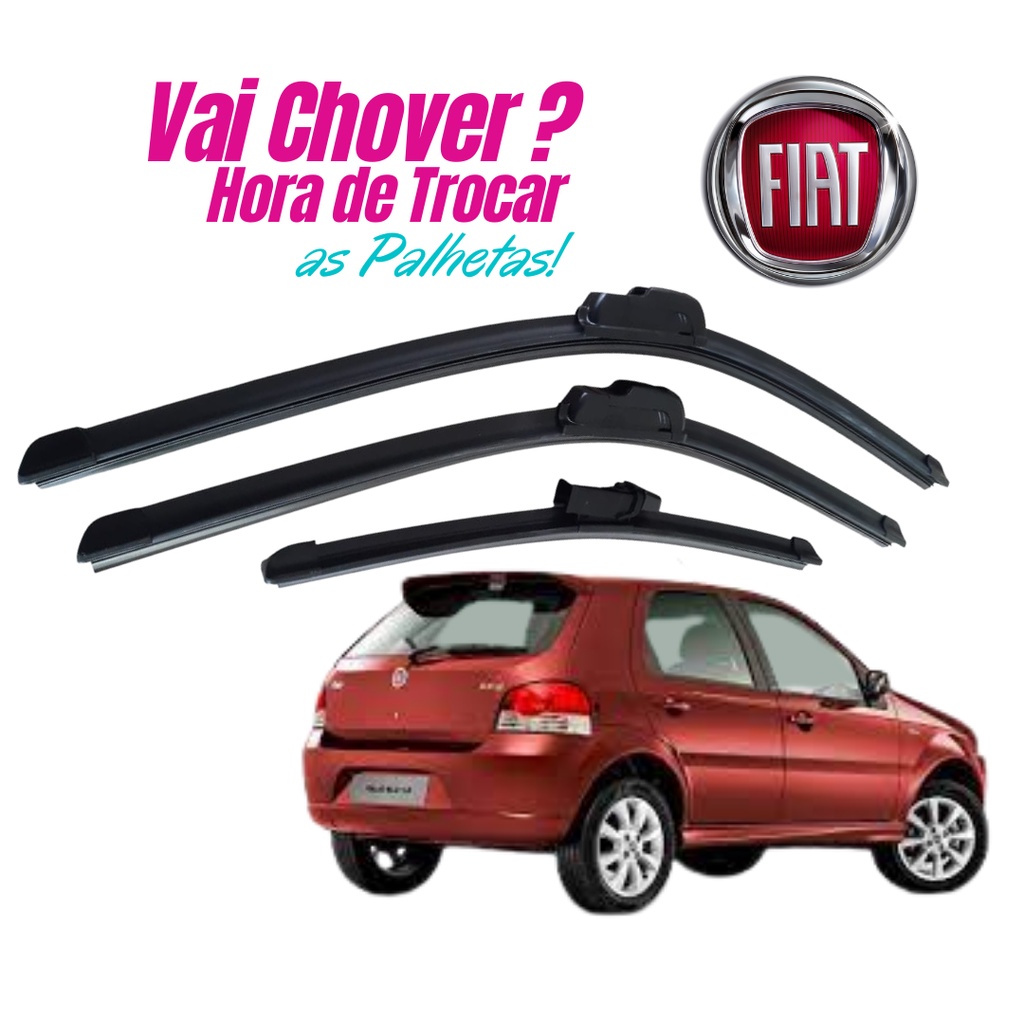 Kit Palheta Limpador Parabrisa Dianteiro Traseiro Fiat Palio G4