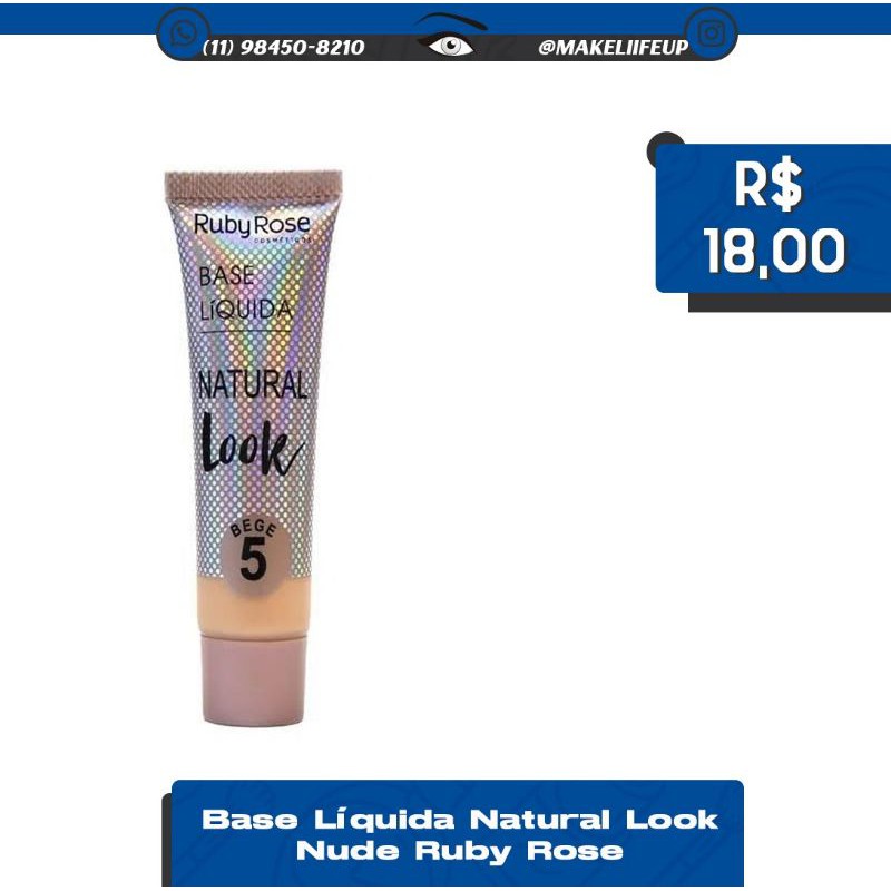 Base L Quida Natural Look Nude Ruby Rose Shopee Brasil