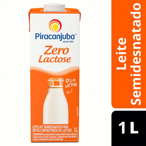 Leite Zero Lactose UHT Semidesnatado Caixa Tampa 1 Litro Shopee