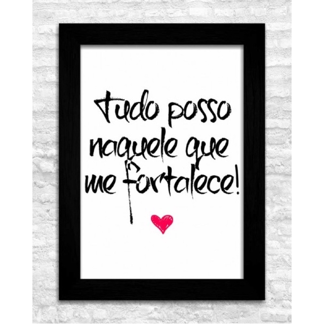 Quadro Decorativo Frase Tudo Posso Naquele Que Me Fortalece Shopee Brasil