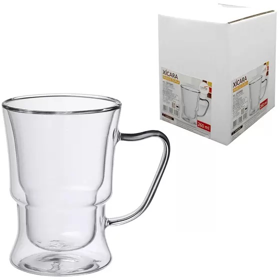 Xicara Parede Dupla 260ml Borossilicato Shopee Brasil