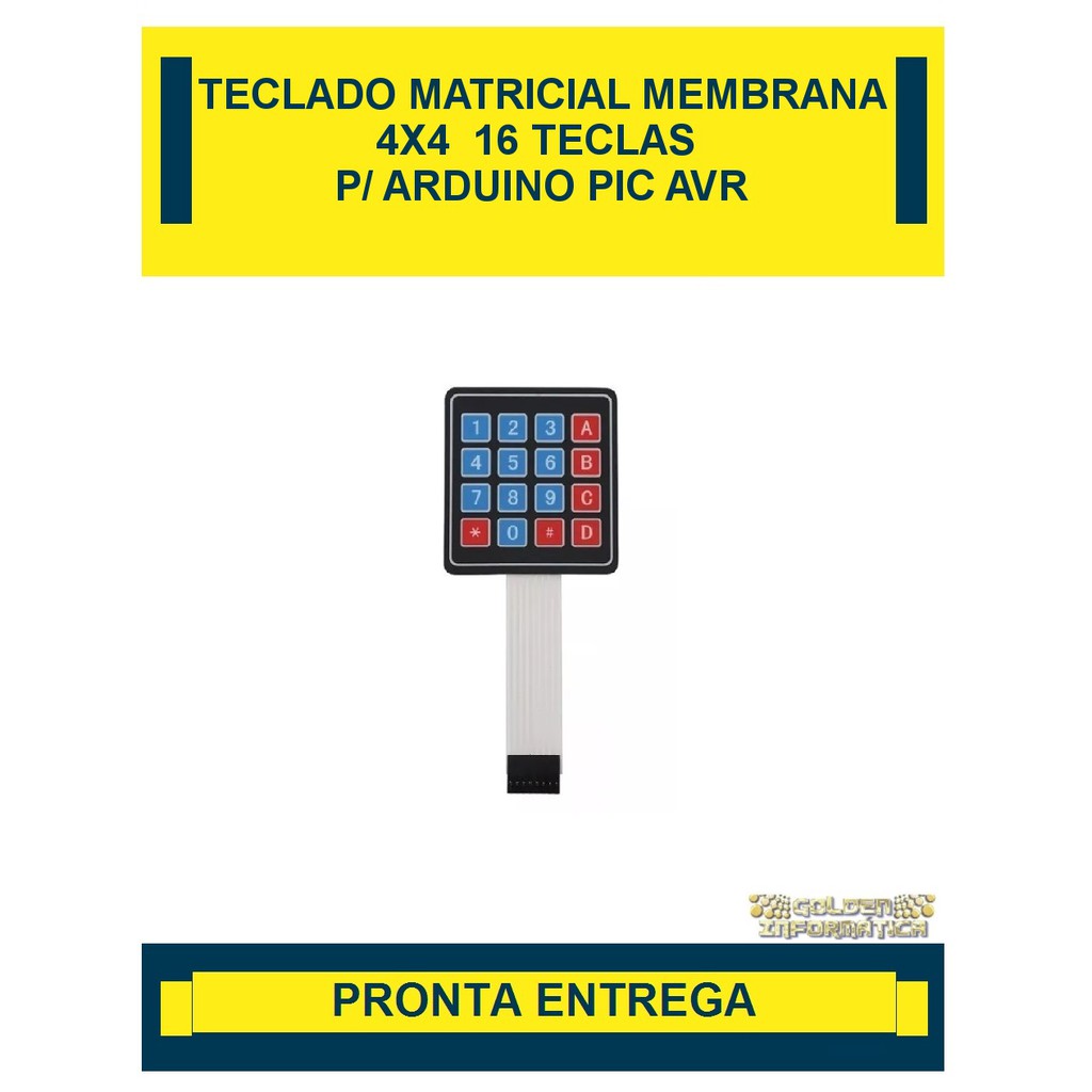 TECLADO MATRICIAL 16 TECLAS MEMBRANA ARDUINO PIC AVR ARM 2PÇS