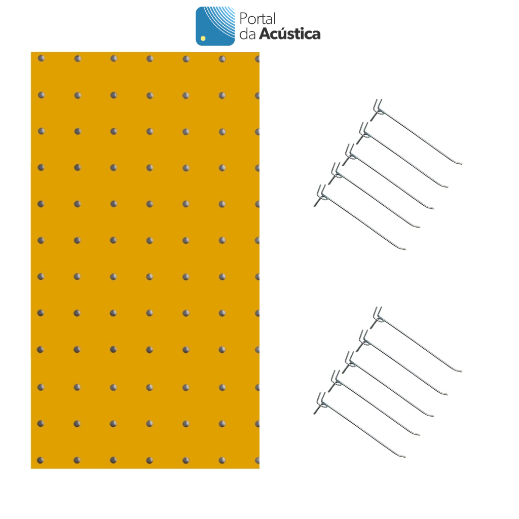 Chapa Perfurada Reta Pegboard Cm X Cm X Mm Amarela