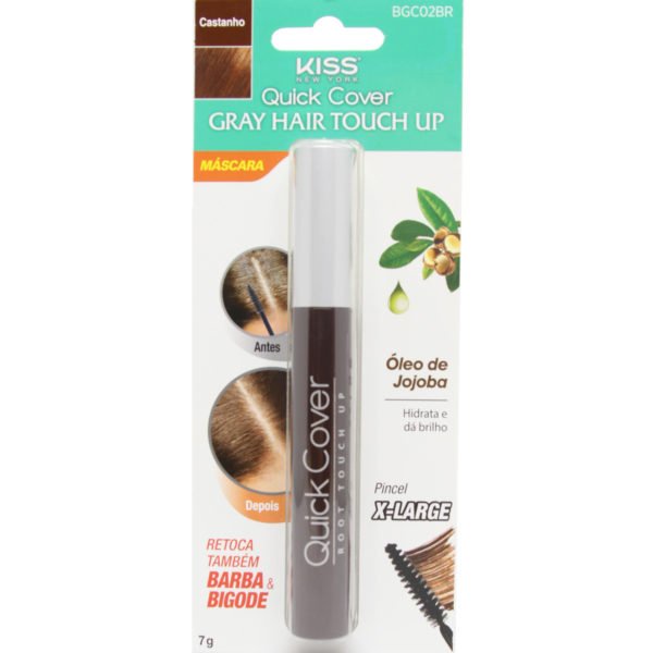 Retoque Capilar De Raiz Kiss New York Gray Hair Touch Up Castanho