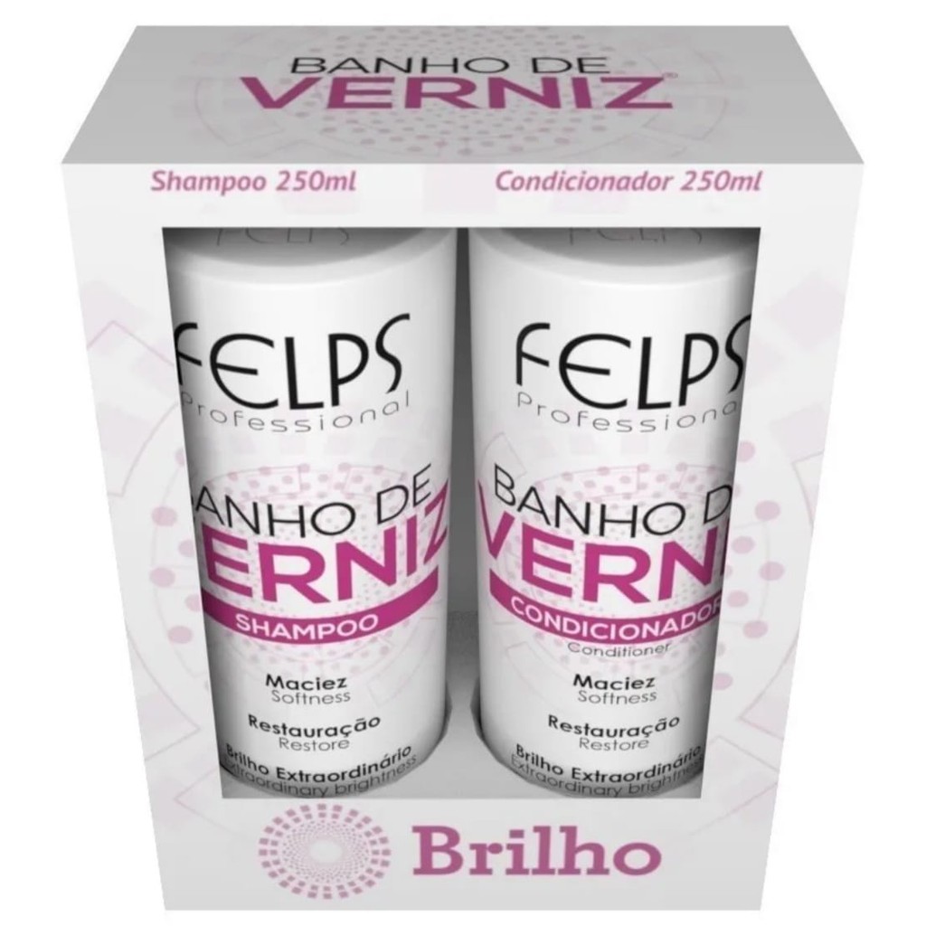 Shampoo E Condicionador Banho De Verniz Felps Profissional Kit X Ml