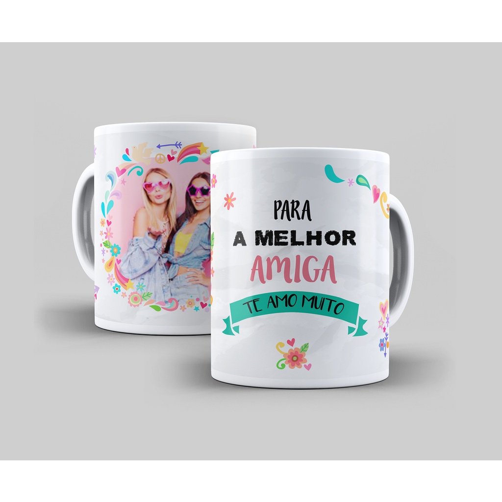 Caneca Personalizada Melhor Amiga Foto Porcelana Ml Shopee Brasil