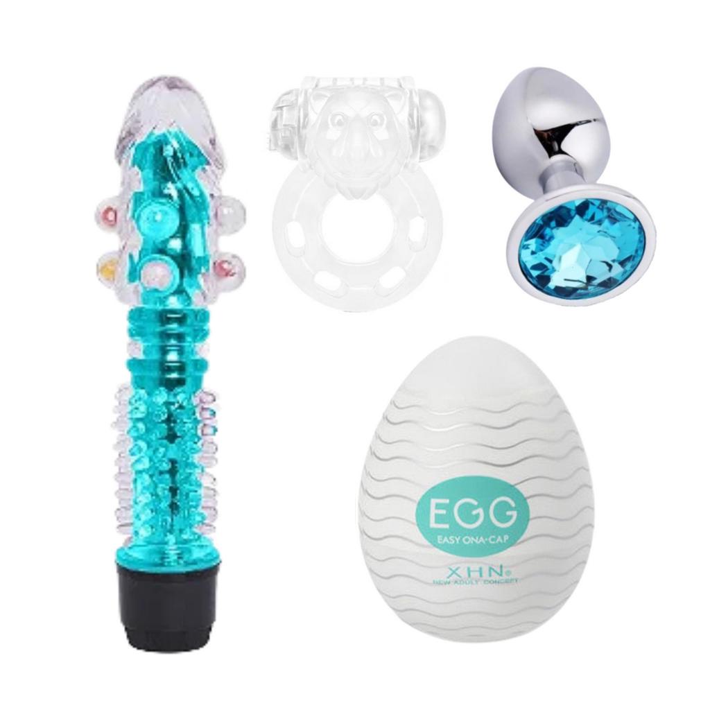 Kit Vibrador Feminino Formato Penis Personal Plug Anal P Egg