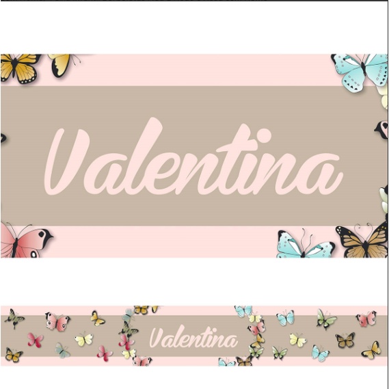FAIXA DECORATIVA PERSONALIZADA BORBOLETAS NUDE E ROSA Shopee Brasil