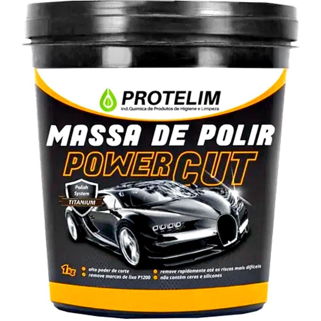 Massa De Polir Automotiva Polimento Estética Power Cut Protelim 1Kg