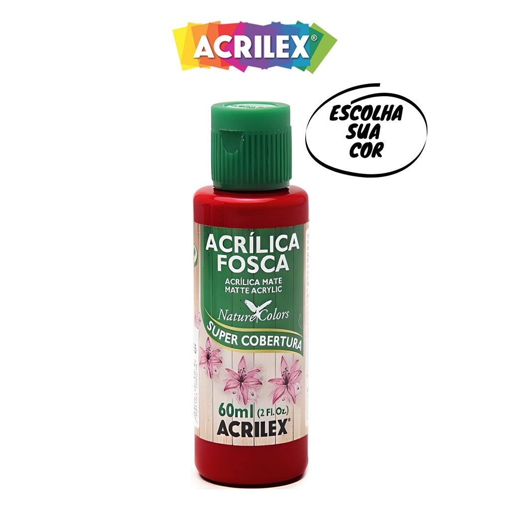 Tinta Acrílica Fosca 60ml Escolha a Cor Acrilex Shopee Brasil