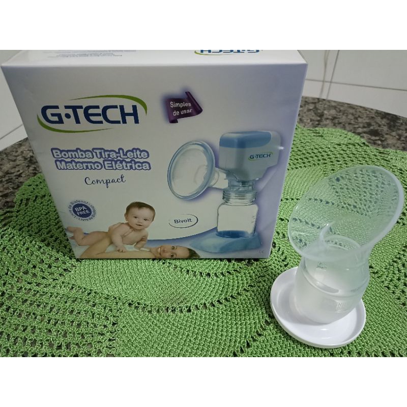 Bomba Tira Leite Elétrica G Tech Compact e Coletor Shopee Brasil