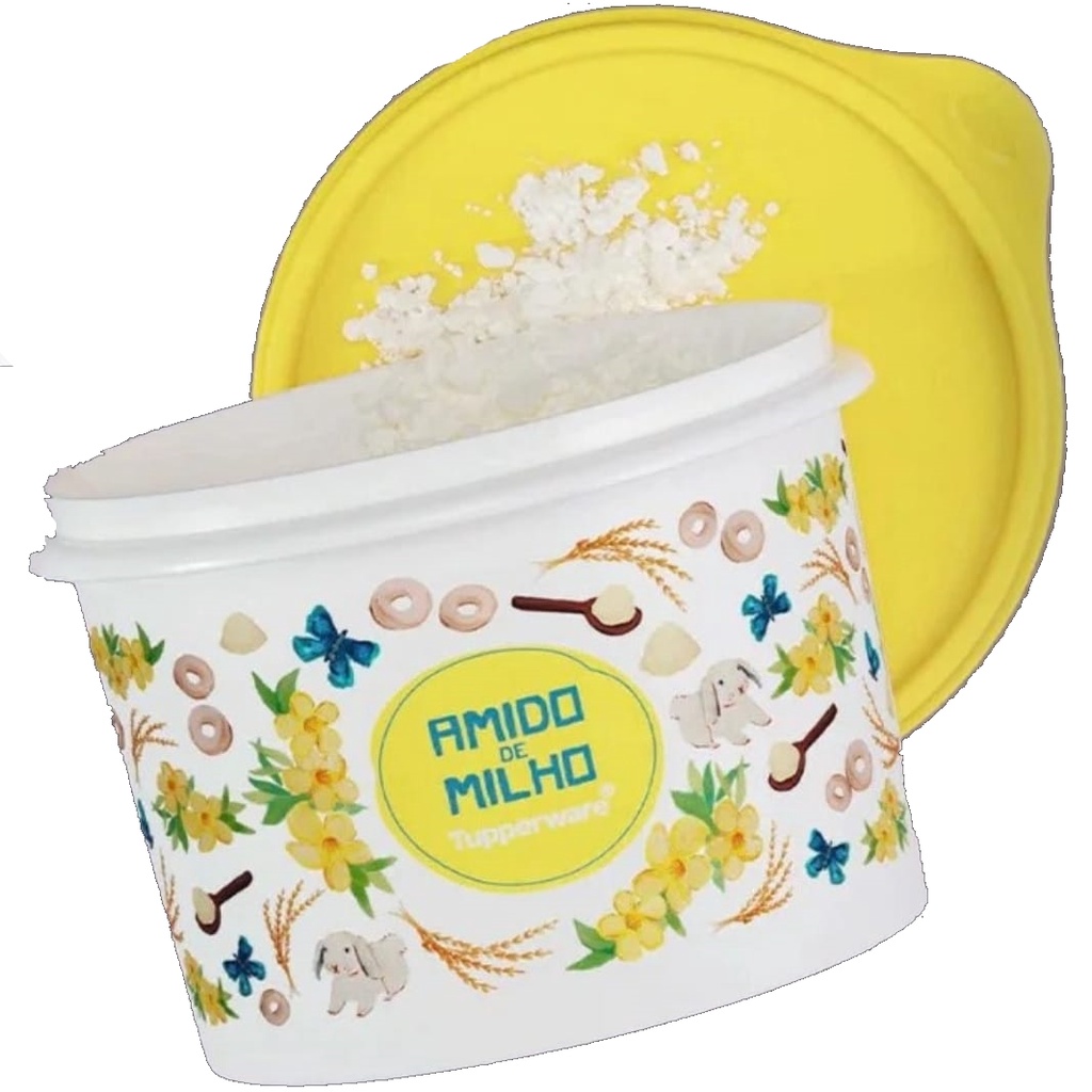 Amido De Milho Tupperware Porta Mantimentos Tupper Caixa Maizena Floral