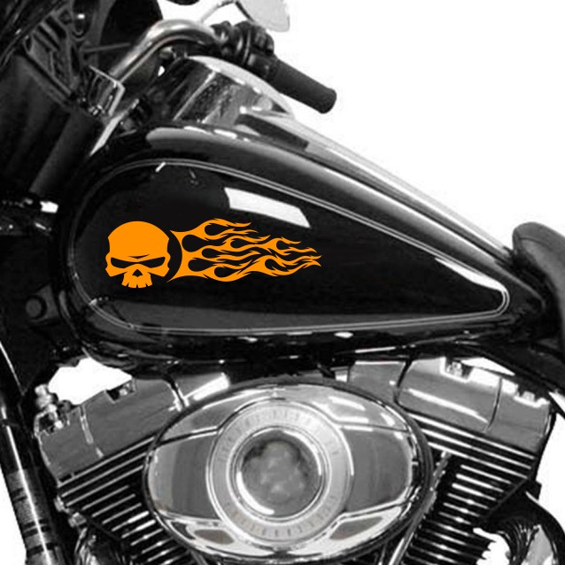 Adesivo Harley Davidson Skull Tanque Lateral Faixa Adesivos