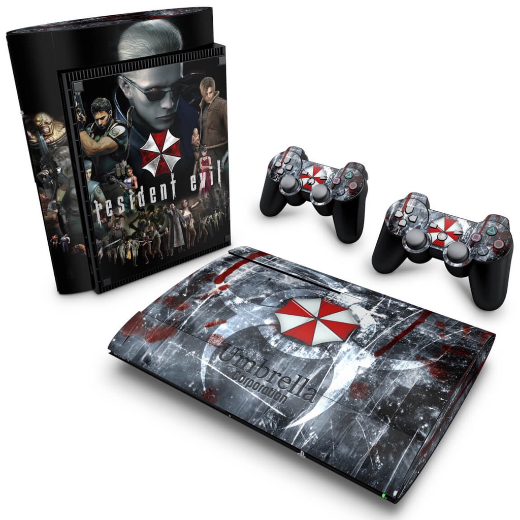 Skin PS3 Super Slim Adesivo Resident Evil Umbrella Shopee Brasil