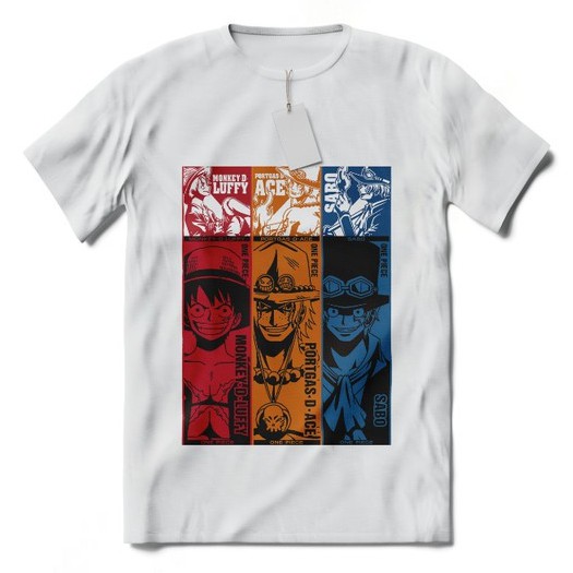 Camiseta Estampada One Piece Luffy Sabo Ace Unisex Shopee Brasil