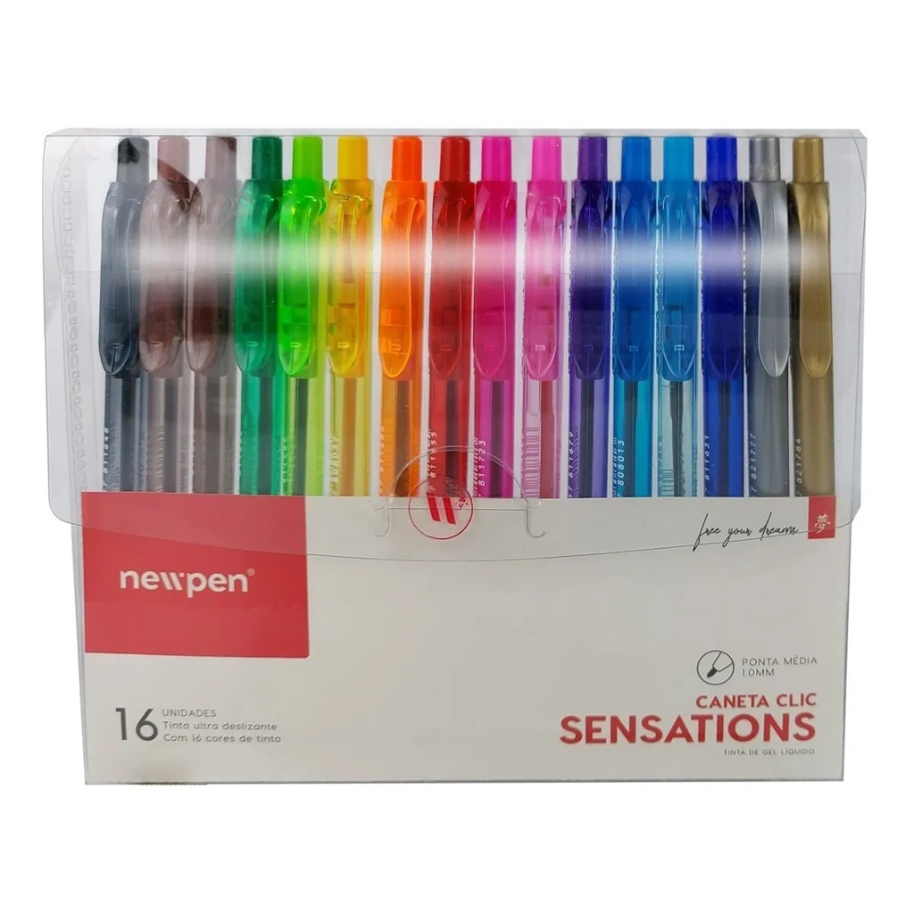 Caneta Esferogr Fica Clic Sensations Newpen Cores Mm Shopee Brasil