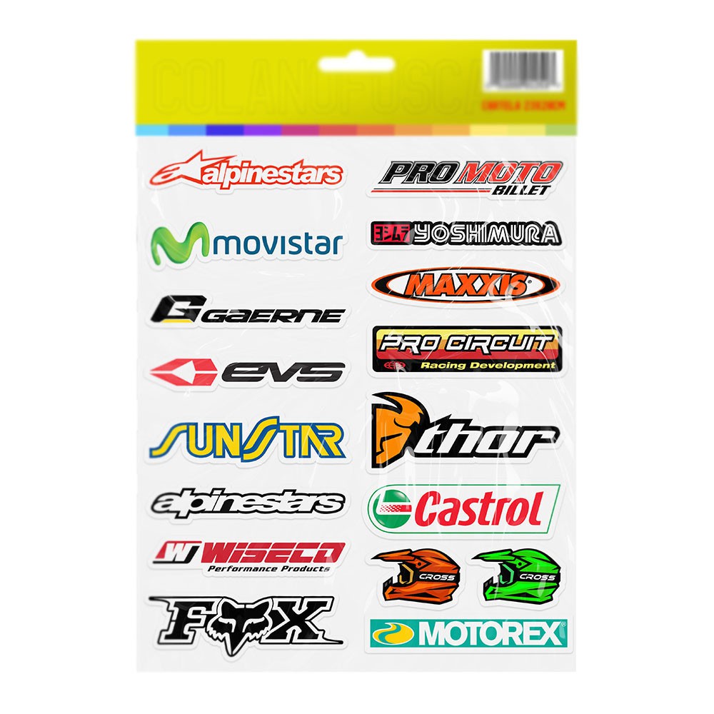 Super Cartela De Adesivos Moto Motocross M2 Shopee Brasil