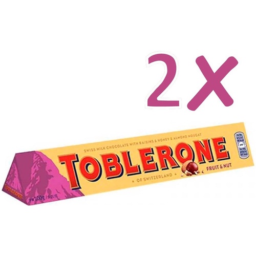 Kit 2 Toblerone Fruit Nut 100g X 2 Shopee Brasil