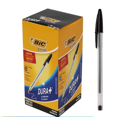 Caneta Esferogr Fica Mm Bic Cristal Dura Mais Original Ponta M Dia