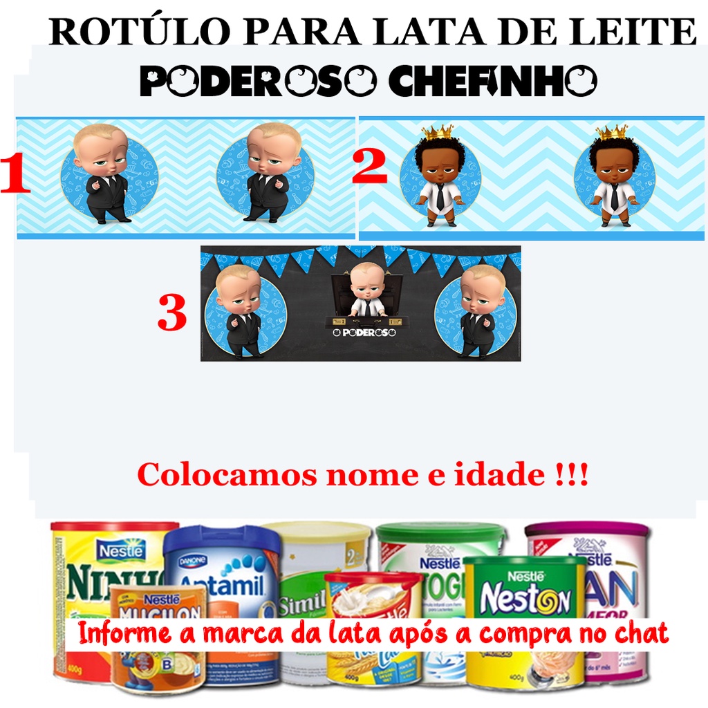 10 Rotulo Personalizado Para Lata De Leite Tema O Poderoso Chefinho