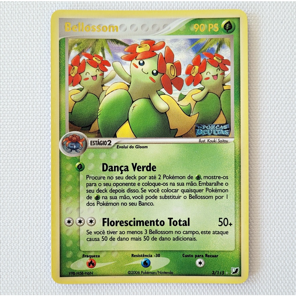 Carta Antiga Pokemon Bellossom 3 115 Holo Rare Reverse Ex Unseen Forces