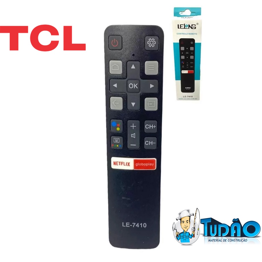 Controle TV TCL Smart Netflix GloboPlay LE 7410 Lelong Shopee Brasil