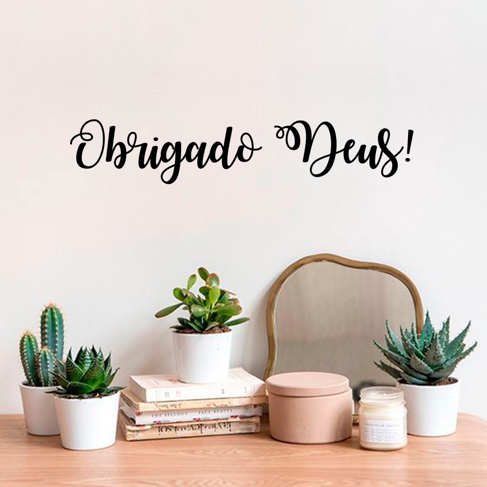 Adesivo Decorativo Parede Obrigado Deus Fé Quarto Sala Shopee Brasil