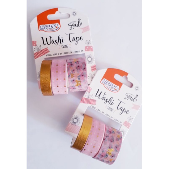 Washi Tape Shine Rosa BRW 3 Estampas Shopee Brasil