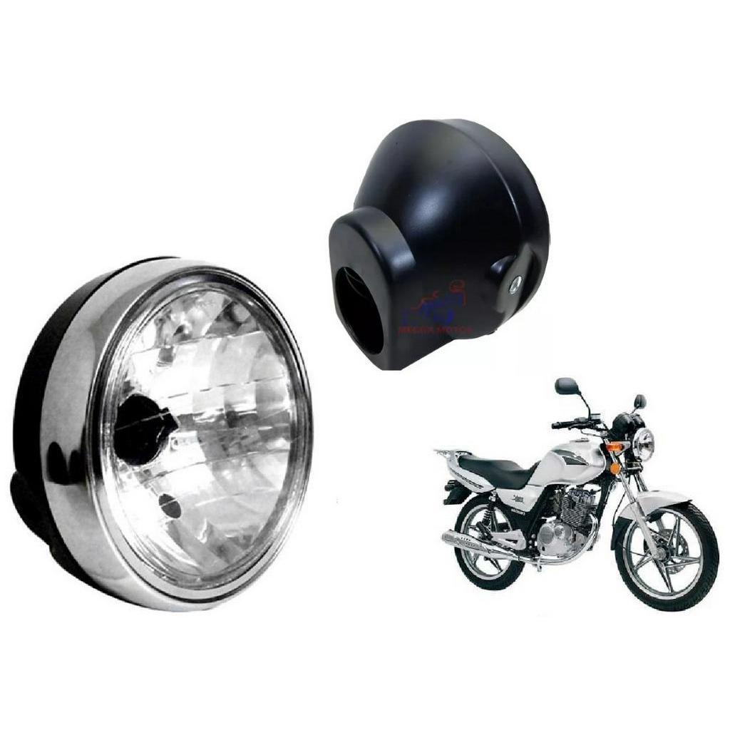 Farol Completo Sem Lâmpada Aro Metal Bloco Ótico Carcaça Suzuki Yes 125