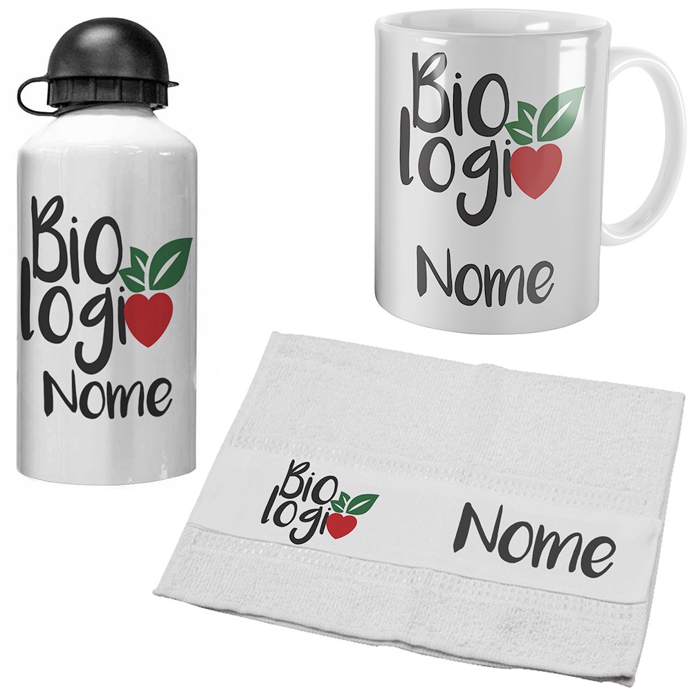 Kit Personalizado Caneca Garrafinha E Toalhinha Biologia Shopee Brasil