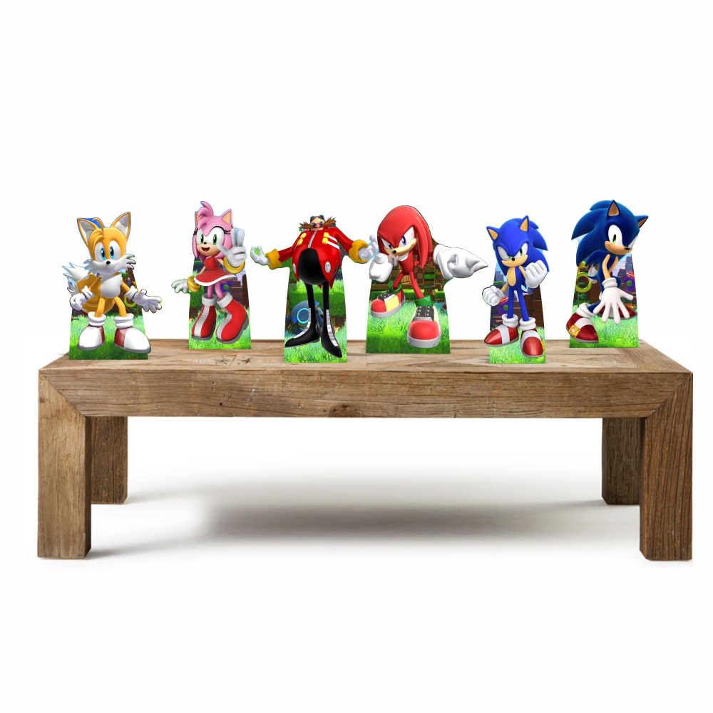 Sonic Kit Displays De Mesa Totens De Decora O Para Festa Em Mdf