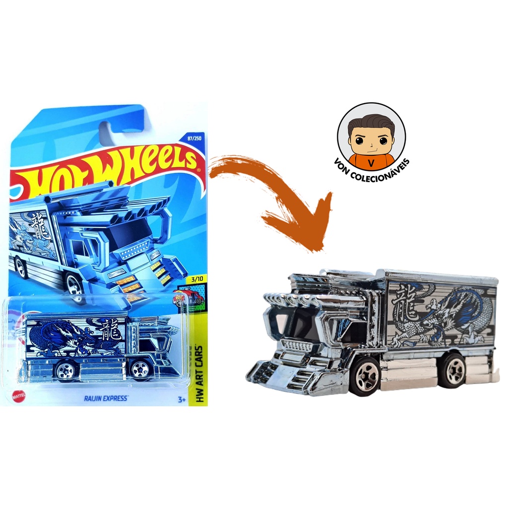 Miniatura Carrinho Hot Wheels Raijin Express Shopee Brasil