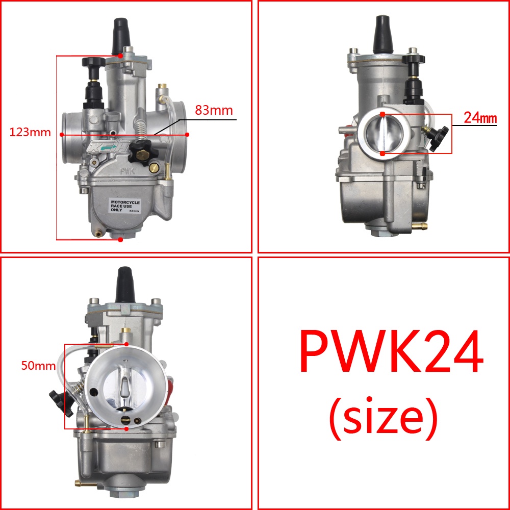 Carburador Koso Keihin Pwk Guilhotina Competição 24 26 28 30 32 34 MM